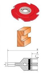Vermelho pintado TCT carboneto Shaper Cutters, Grooving cortador em aço carbono de 45 #