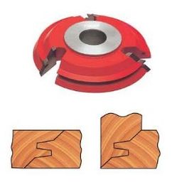 Vermelho pintado 3 dentes cortadores de shaper de esquadria TCT 45 ° bloqueio com jateamento acabado