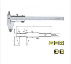 Compasso de calibre vernier resistente aberto das maneiras 0-150mm do bloco quatro com escalas métricas